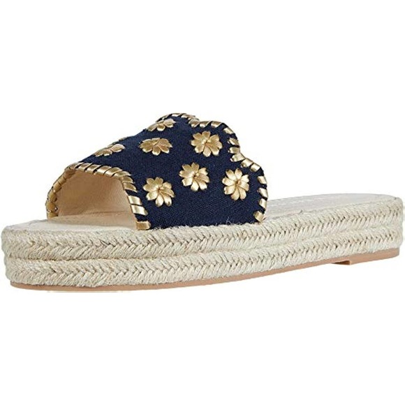 Jack Rogers Shoes - Jack Rogers Women's Palmer Slide Espadrille, Midnight/Gold * US 8.5